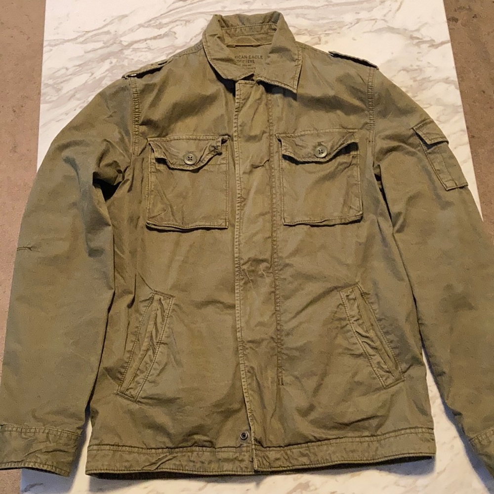 Green military style jacket